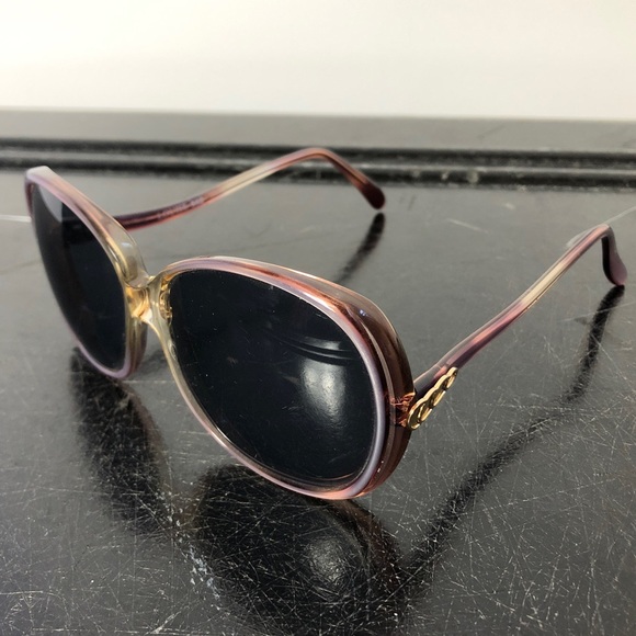 Vintage Accessories - VINTAGE Genuine 70's Large Gradient Ombre Solid Grey Tint Sunglasses FRANCE